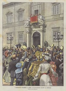 ローマの皇帝ウィリアム2世、クイリナール前の称賛 作： Achille Beltrame