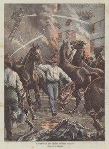 有名なイタリアの厩舎の火 作： Achille Beltrame