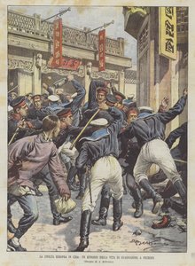 中国のヨーロッパ文明、北京駐屯地の生活のエピソード 作： Achille Beltrame
