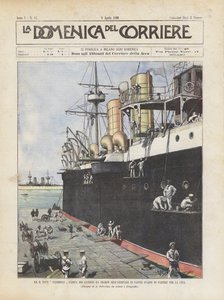 中国に向けて出発する前に、ナポリの兵器庫に着陸砲を積んだRストロンボリ船