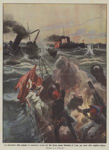 第7コアのクンフィダー近くの紅海にあるトルコの砲艦チームの破壊。