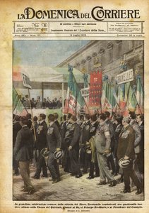ピアーヴェの勝利の壮大なローマのお祝い 作： Achille Beltrame