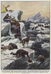 有名な探検家ラーセンの南極探検隊は劇的に途絶えましたか？ 作： Achille Beltrame