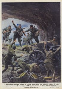 ギリシャ降伏前のギリシャでの圧倒的なイタリアの前進 作： Achille Beltrame