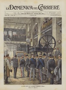 ミラノの産業プラントへの王の訪問 作： Achille Beltrame