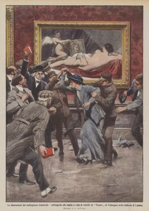 女性の参政権の異変、金星をナイフで切る参政権？ 作： Achille Beltrame