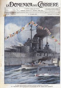 オーストリアの元海軍の船がベニスに囚人を到着