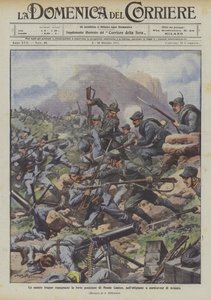 私たちの軍隊はアルシエロの北西の高原にあるモンテコストンの強力な地位を征服します 作： Achille Beltrame