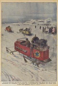 新しいスポーツ、ミシガン州（米国）での空力そりレース 作： Achille Beltrame