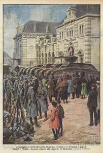 連合国の領土占領によりドイツに強制的に支払う 作： Achille Beltrame