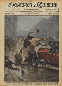 ブダペストの突然の闘牛 作： Achille Beltrame