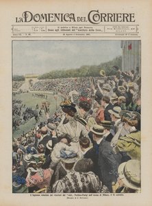 北京-パリの勝者の勝利、16日のミラノアリーナへの勝利 作： Achille Beltrame