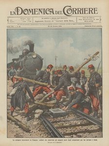 フランスの鉄道ストライキ、ストライカーによって置かれた障害を取り除く兵士？