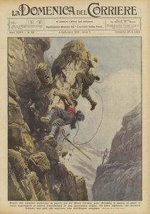 2人の登山者がモンテチヴェッタの東側の顔を登っていきましたが、ドロミテでは、岩ですか？
