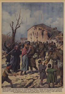 国軍が勝ち誇ってマドリードに入ったが、勇敢なイタリア軍団は？ 作： Achille Beltrame