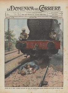 素晴らしい価値ある行為、アンコナ近くの女の子を横になって救う鉄道ストーカー？