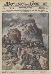 ファッサ（アビジオ）の地域では、激しい戦いの後、アルパインはカウリオールの険しいピークを占めましたか？ 作： Achille Beltrame