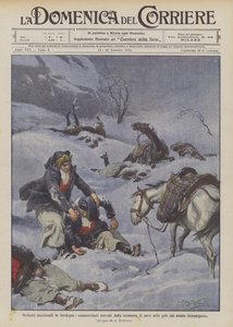 サルデーニャでの例外的な降雪、トレーダーはマウントジェンナルジェンツの渓谷で吹雪に圧倒されました 作： Achille Beltrame