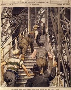 ニュースポーツ：パリのトゥール・エッフェルの階段を上るランニングレース（12月17日 作： Achille Beltrame