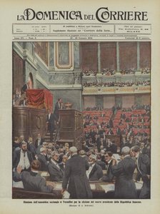 フランス共和国の新大統領の選挙のためのベルサイユでの国民議会の会議 作： Achille Beltrame