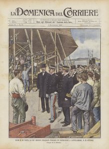 SM Il Reが10月23日にカステッラマーレで建設中の最大のイタリア戦艦を訪問