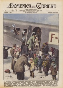 ？戦争がなかったからといって、フィンランドに留まる必要のある子供はもういないと人々は考え始めています。 作： Achille Beltrame