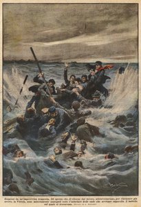 突然の嵐に驚いた34人の労働者、誰が仕事から帰って来たか？ 作： Achille Beltrame