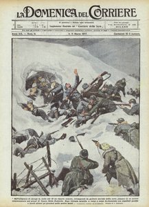 Asiago高原で19夜の敵の割り当て、で掘られたトンネルを突破？ 作： Achille Beltrame