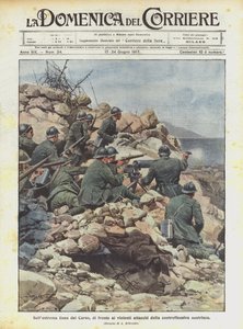 カルストの極端な線上で、オーストリアの反撃の激しい攻撃に直面して