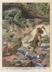 スカラ座、ミラノ、ジークフリートのドラゴンとの戦い、ワーグナーのジークフリートオペラ