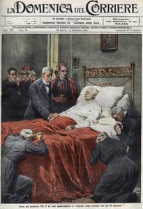 1914年、教皇ピウス10世の死。8月30日のドメニカ・デル・コリエールの表紙 作： Achille Beltrame