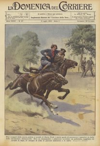ニューヨークの新しい馬の警察の任務の中で、そしてまたライダーを救うことですか？ 作： Achille Beltrame