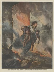 悲劇的な運命の砂母、2人の子供が火事から救われ、まだ生きていると信じて死んだ