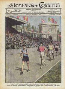 アントワープオリンピックでのイタリア色の勝利 作： Achille Beltrame