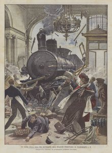 フランクフルトSM駅のレストランホールの電車 作： Achille Beltrame
