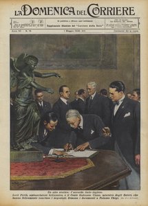 歴史的な行為、イタリア語と英語の合意 作： Achille Beltrame