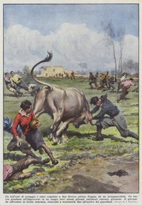 フォッジャの近くのサンセベロで、前衛が勇気を出しました。 作： Achille Beltrame