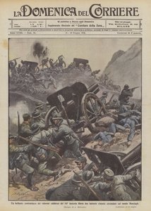 141歩兵の勇敢なカラブリア人による見事な反撃では、2つのバッテリーが残っていますか？ 作： Achille Beltrame