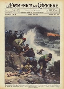 ベアーズのノルウェーの島での劇的な救助 作： Achille Beltrame