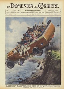 子供が乗ったバスは、最初の聖体拝領のためにラインラントの村に向かいましたか？ 作： Achille Beltrame
