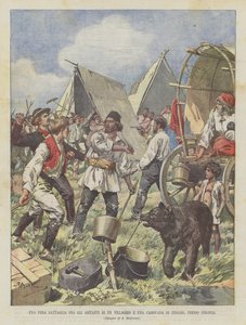 ケルン近くの村人とジプシーキャラバンの真の戦い 作： Achille Beltrame