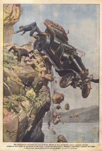 ガルダ湖での劇的な冒険 作： Achille Beltrame