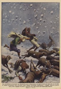 半キロの豆が並ぶ並外れた雹を伴う嵐は、ほぼ2時間激怒していますか？ 作： Achille Beltrame