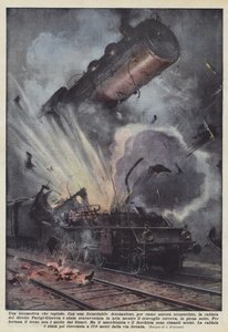 爆発する機関車