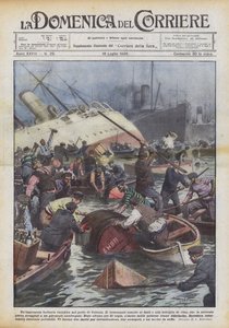 ケルンの港での予期せぬBacchic酒宴 作： Achille Beltrame