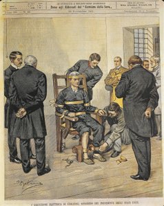 アメリカ合衆国 20世紀 1901年10月29日 アメリカ合衆国大統領マッキンリー殺害犯チョルゴシュの電気椅子処刑（雑誌表紙のアートワーク