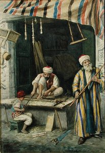 アラブの大工たち」1875年頃（水彩・紙） 作： Achille Buzzi