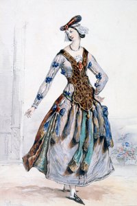 マドモアゼルソフィー、オペラの衣装デザイン、c1820-1857 作： Achille Devéria