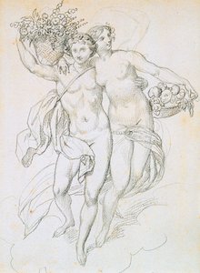 プシュケとキューピッド、c1820-1857 作： Achille Devéria