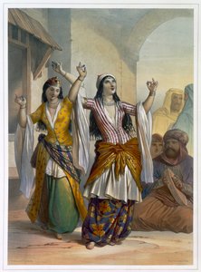 1848年、エジプトのロゼッタでガワジを踊るエジプトの踊っている女の子 作： Achille Devéria